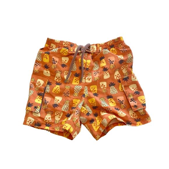 Janie And Jack Orange Pineapple Swim Trunks 3-6 Months - Picture 1 of 9